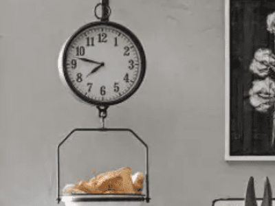 Enamel Hanging Produce Scale Clock