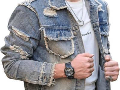 SOLY HUX Men's Denim Jacket Jean Jacket Men Vintage Trucker Jackets Coats Long Sleeve Casual Denim Outerwear