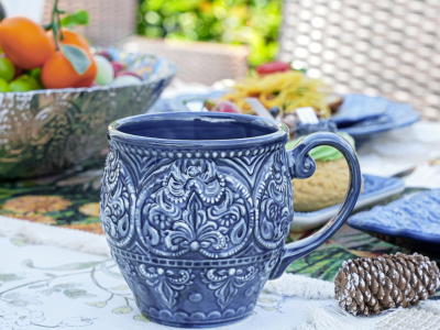 Sungmor Embossed Stoneware Fine Dining Dinnerware, Antique Baroque Style Porcelain