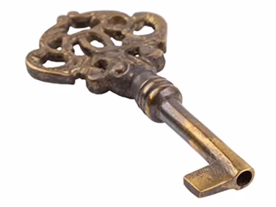 Solid Brass Antique Skeleton Key Hand Aged Fancy Key