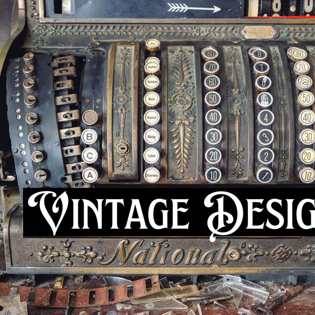 Using Vintage Design Antique Cash register