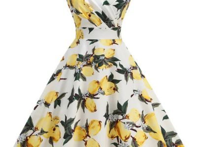 V-Neck Lemon Dress