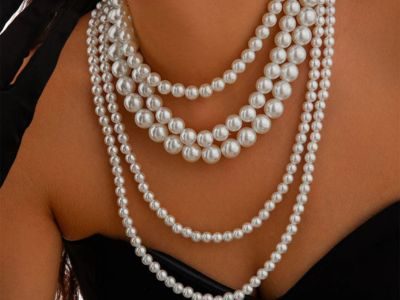 Vintage Layered Pearl Statement Necklace