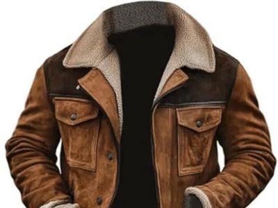 Vintage Suede Pocket Plush Reversed Collar Men's Outdoor Jacket Coat Retro Fashion