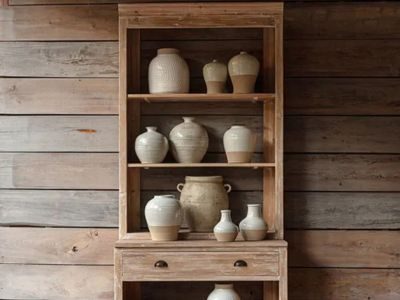 Whitewashed Bakery Wall Display Case SHIPS FREE Whitewashed Bakery Wall Display Case SHIPS FREE