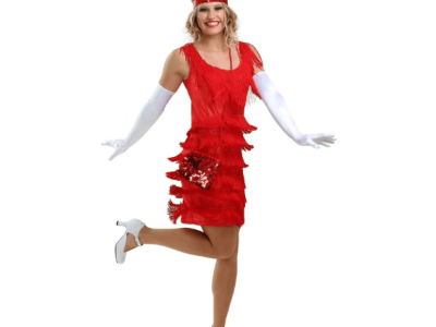 Women's Red Flapper Fashion Dress