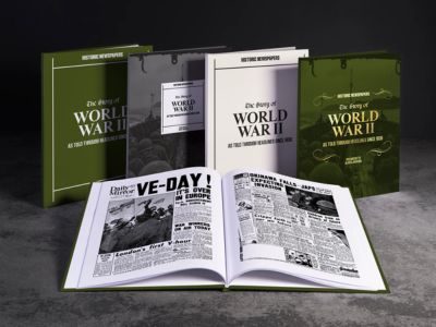 The Story of World War II historic newspaper book