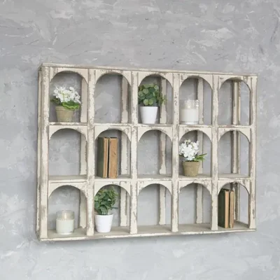 Arched Wood Cubbies Wall Decor