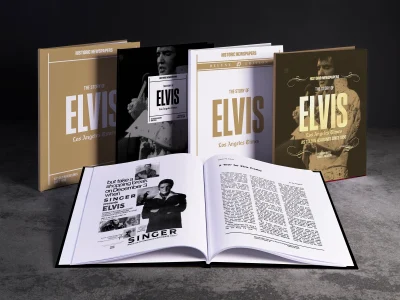 Elvis Presley history book featuring original Los Angeles Times newspaper coverage