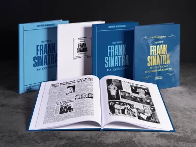 Frank Sinatra history book featuring original Daily News newspaper coverage